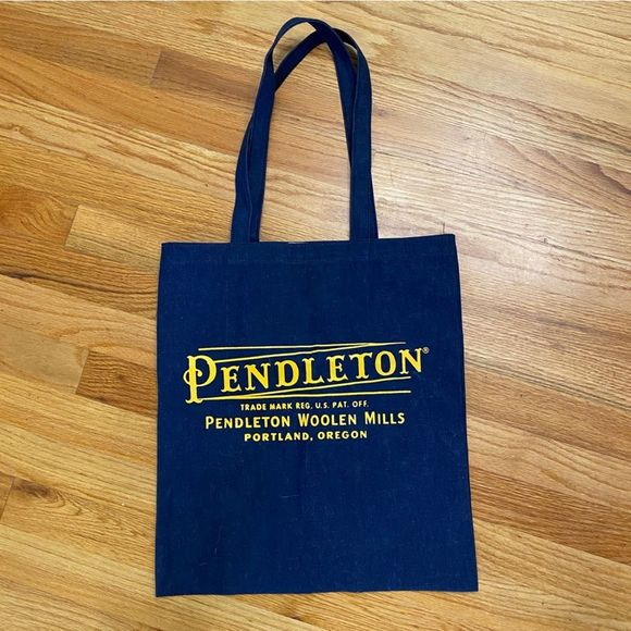 NWOT Pendleton Denim Yellow Print Shopping Tote - Picture 1 of 3
